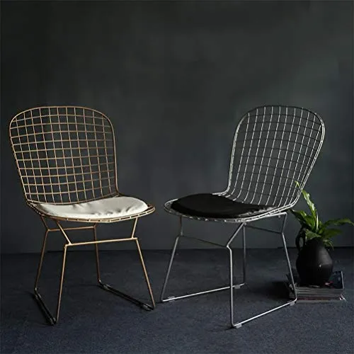 XINGPING-Furniture Chaise Creuse créative de Grillage, Chaise d'ordinateur Respirante de Fil d'acier, Chaise extérieure de Dossier, Chaise de Diamant de Diamant, Chaise dinante de Fer