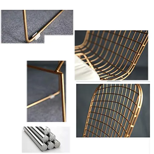 XINGPING-Furniture Chaise Creuse créative de Grillage, Chaise d'ordinateur Respirante de Fil d'acier, Chaise extérieure de Dossier, Chaise de Diamant de Diamant, Chaise dinante de Fer