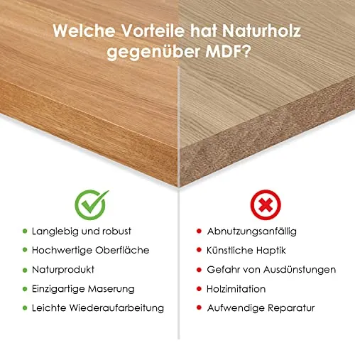 Table basse Casa ronde en bois véritable - Fabriquée à la main en chêne allemand - Design universel - Clair - S