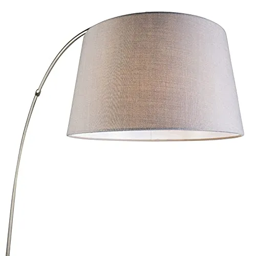 QAZQA arc-basic - Lampe arquée Moderne - 1 lumière - H 1700 mm - Gris - Moderne - Éclairage intérieur - Salon