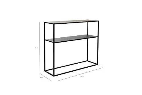 LIFA LIVING Basse en métal pour Salon, Table d'entrée Industrielle 85 x 30 x 100 cm Max 14 kg, Noir, 100x30x85 cm