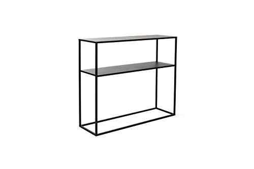 LIFA LIVING Basse en métal pour Salon, Table d'entrée Industrielle 85 x 30 x 100 cm Max 14 kg, Noir, 100x30x85 cm