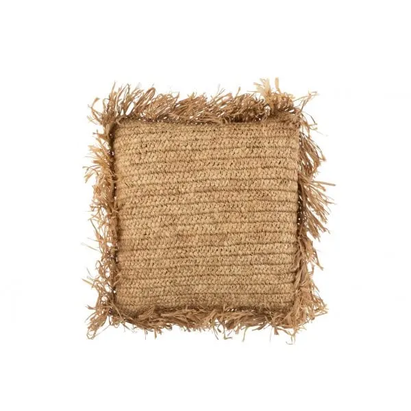 DANSMAMAISON Coussin Carre Raphia Naturel Small - L 45 x l 45 x H 15 cm