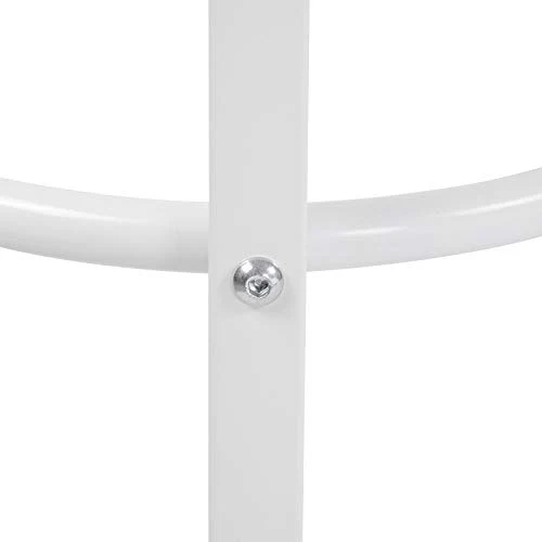 WOLTU 2 X Tabourets de Bar Bistro Tabouret Assise Rond en MDF et métal,Blanc BH237ws-2