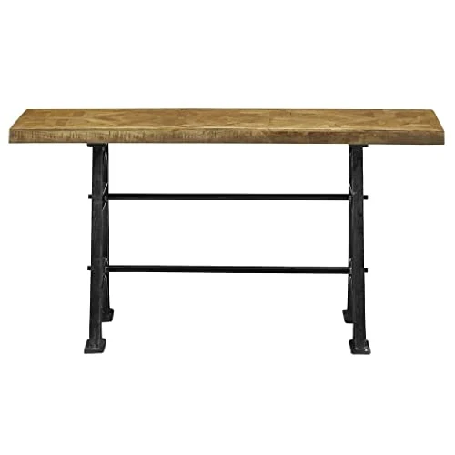 A.S Industries Parquet rustique en fonte à double base pour canapé, console de 150 cm, design moderne, industriel, cuisine, bureau, décoration rustique pour la maison