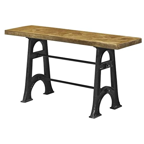A.S Industries Parquet rustique en fonte à double base pour canapé, console de 150 cm, design moderne, industriel, cuisine, bureau, décoration rustique pour la maison