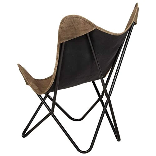 Festnight Chaise Papillon Fauteuil Papillon en Toile pour Salon Taupe