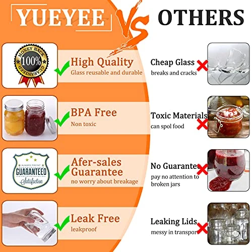 6 Paquets Bocaux en Verre Avec Couvercles, Mason Jars 450ml Bocaux de Stockage de Nourriture Pour Conserve Confiture,Yaourts de Miel Haricots Avec des Couvercles de Rechange 18pcs