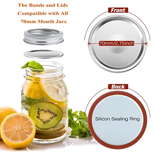 6 Paquets Bocaux en Verre Avec Couvercles, Mason Jars 450ml Bocaux de Stockage de Nourriture Pour Conserve Confiture,Yaourts de Miel Haricots Avec des Couvercles de Rechange 18pcs