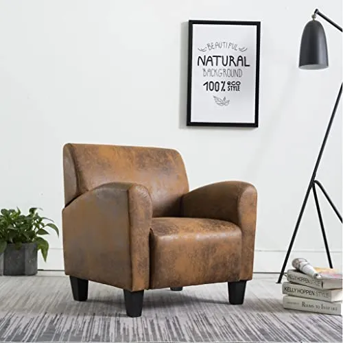 vidaXL Chaise Fauteuil de Salon Chaise de Salle de Séjour Siège de Bureau Maison Chaise de Chambre à Coucher Intérieur Similicuir Daim