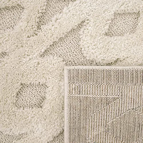 Paco Home Tapis Poils Longs Tapis De Salon Tapis Shaggy Aspect 3D Ethnique Boho Look Vintage Doux, Dimension:160x220 cm, Couleur:Crème