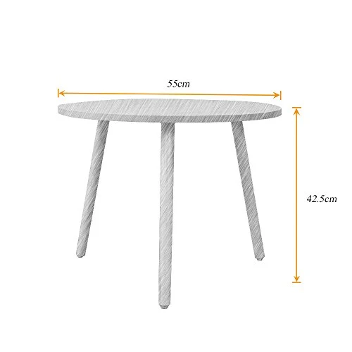 DlandHome Petite Table Basse Ronde de Canapé pour Salon/Café Table d'appoint pour Balcon, Chêne