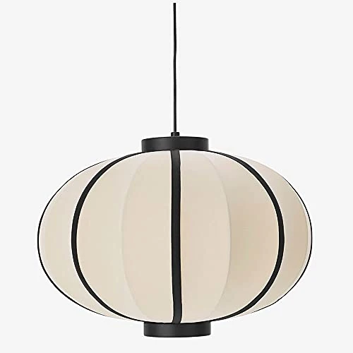 NAMFMSC E27 Source de lumière Simple tête Ronde Simple Suspension Japonaise rétro Classique Lanterne Tissu Lustre Abat-Jour Plafond Suspension Suspension Lampe Restaurant Bar éclairage luminaires