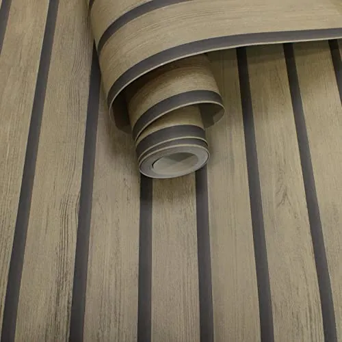 Holden Decor Papier Peint À Lattes De Bois Chêne Clair Holden 13132 - Marron