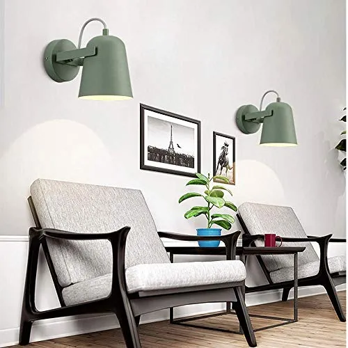 NZDY Creative Iron Nordic Applique Murale Éclairage de Chevet Appliques Murales E27 Base Lanterne Murale Luminaire Applique Murale Pour Salle À Manger Restaurant Café Applique Murale,Vert