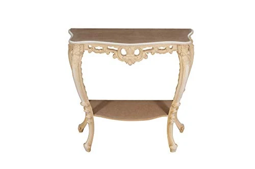 Biscottini Console Baroque 87x33x87 cm Made in Italy | Console Chambre | Table Console Bois