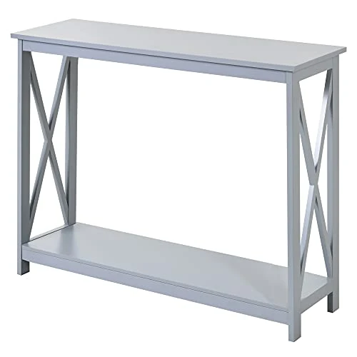 HOMCOM Table de Console Table d'entrée Style Table de drapier néo-rétro étagère dim. 100L x 30l x 80,5H cm MDF Gris