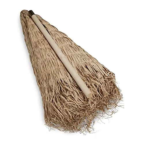Relaxdays Hawaï Parasol de Plage en Bois et Feuille de Palmier résistant aux intempéries Naturel 250 x 260 cm