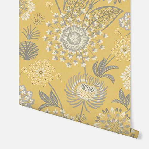 Arthouse 676206 vintage Bloom papier mural/revêtements, Jaune, taille unique