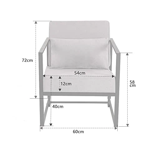 Mingone Fauteuil en Lin Rembourré avec Pieds en Tube de Fer Cadre Le canapé pour Le Temps Libre avec accoudoirs et Dossier Le Salon (Taupe,1)