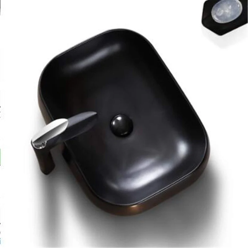 BABIFIS Lavabo, Petit Compact Minuscule Minuscule Salle de Bains lavabo évier Mur Suspendu courbé avec Fixations déchets et Robinet, 53 * 39.5 * 14.5cm