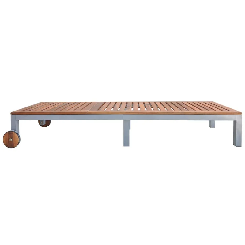 Tidyard Chaise Longue Relax | Chaise Longue d'Extérieur | Bain de Soleil Bois d'acacia Solide 207x70x88 cm pour Piscine, Jardin, Patio ou Balcon