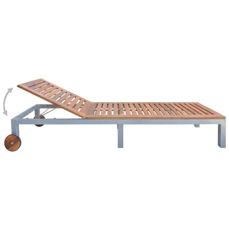 Tidyard Chaise Longue Relax | Chaise Longue d'Extérieur | Bain de Soleil Bois d'acacia Solide 207x70x88 cm pour Piscine, Jardin, Patio ou Balcon