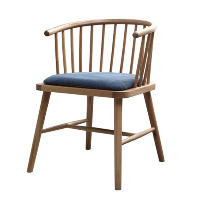 Tabourets de bar Chaise en Bois Massif, Tissu Coton/Polyuréthane, Éponge Haute Densité, Dossier Élargi, Structure en Bois Massif, Structure Monobloc, Restaurant, Fauteuil Lounge À La Maison