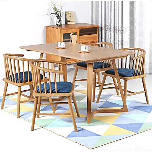 Tabourets de bar Chaise en Bois Massif, Tissu Coton/Polyuréthane, Éponge Haute Densité, Dossier Élargi, Structure en Bois Massif, Structure Monobloc, Restaurant, Fauteuil Lounge À La Maison