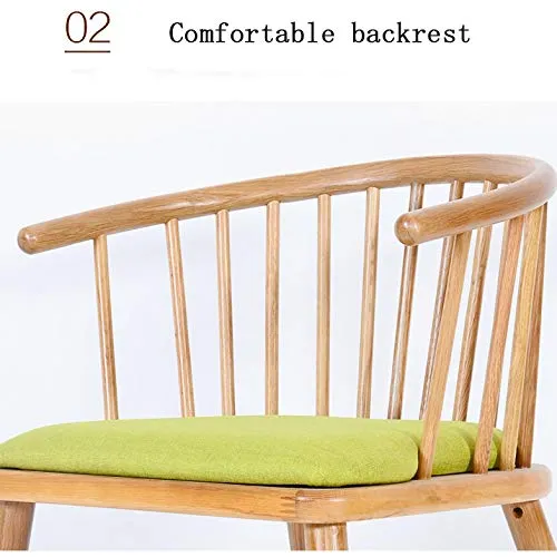 Tabourets de bar Chaise en Bois Massif, Tissu Coton/Polyuréthane, Éponge Haute Densité, Dossier Élargi, Structure en Bois Massif, Structure Monobloc, Restaurant, Fauteuil Lounge À La Maison