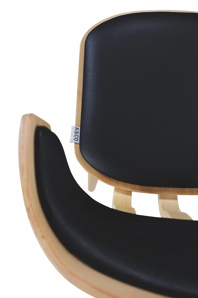 K&CO - Lot de 2 Chaises Beaubourg Noir et Bois