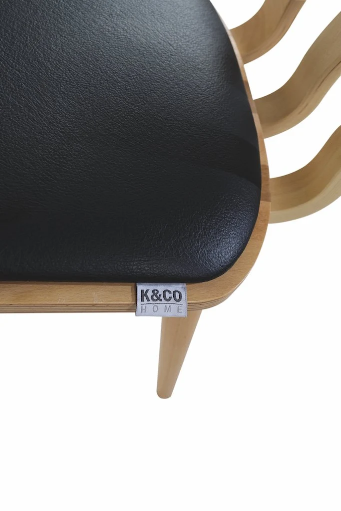 K&CO - Lot de 2 Chaises Beaubourg Noir et Bois