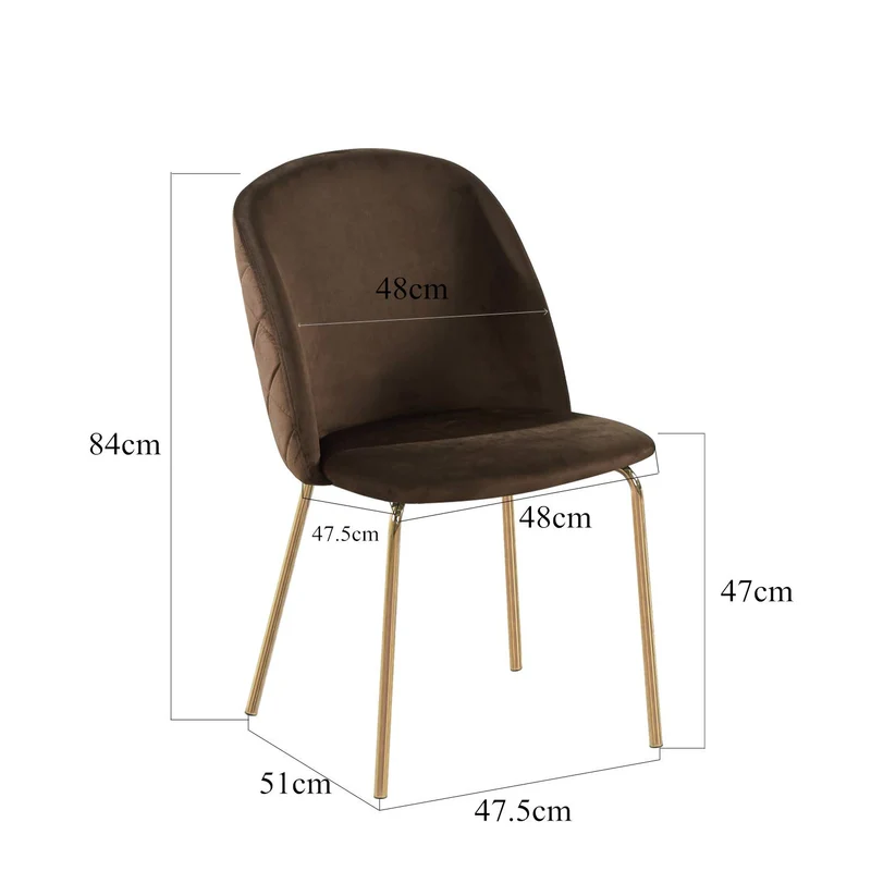 MCC Lot de 2 Chaises de Salle à Manger Velours Design Moderne avec Pieds en métal Or (Rose)