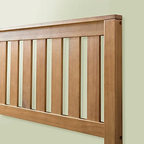 ZINUS 30 cm Alexia Sommier plateforme en bois avec tête de lit | Base solide en bois | Support à lattes en bois | Facile à monter | Rangements sous le lit | 140 x 190 cm | Pin rustique