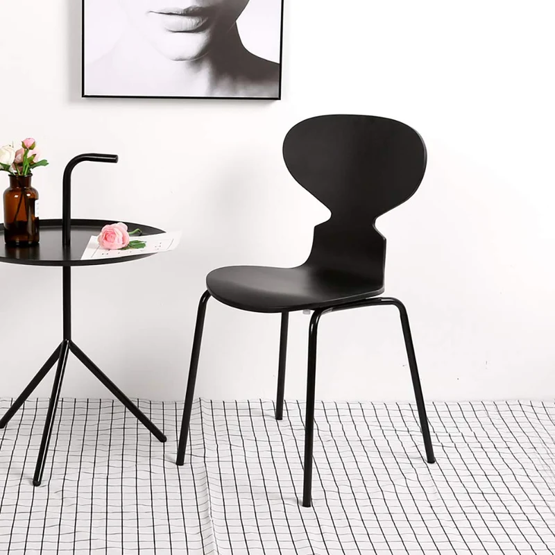 ZY Dining chair Chaise Fourmi Simple, Chaise de Salle à Manger décontractée, siège en Bois courbé + Pieds en Fer forgé, de Conception Ergonomique, pour Restaurant/Bureau/comptoir/Famille