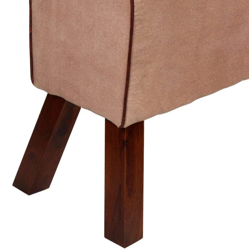 Festnight Banc Cuir Véritable Tabouret de Style Vintage Marron et Beige 160 x 28 x 50 cm