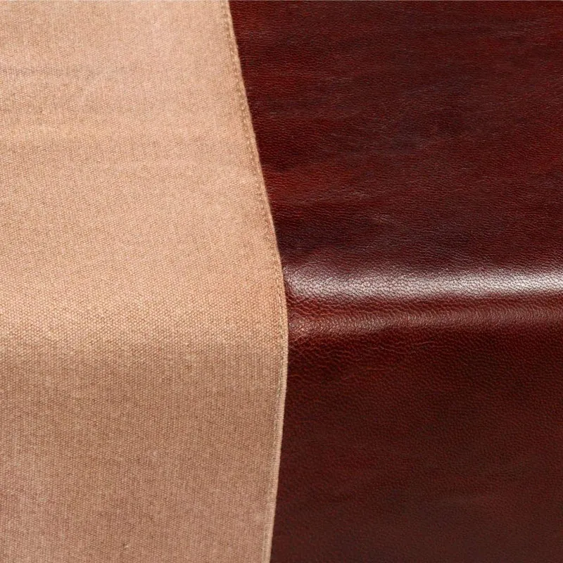 Festnight Banc Cuir Véritable Tabouret de Style Vintage Marron et Beige 160 x 28 x 50 cm