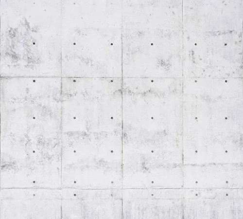 Scenolia Papier Peint Intissé Effet Dalles de Béton 3 x 2,70m - Décoration Murale Effet Trompe l’Oeil - Revêtement Panoramique Tapisserie XXL - Pose Facile et Qualité HD
