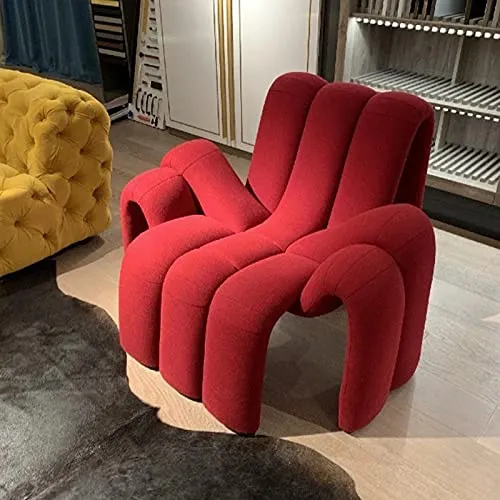 Couches for Living Room Personality Special-Shaped Spider Seat Simple Single Leisure Sofa Model Room Hotel Lazy Lounge Chair Lounger Sofa (Color : Red) (Grey)