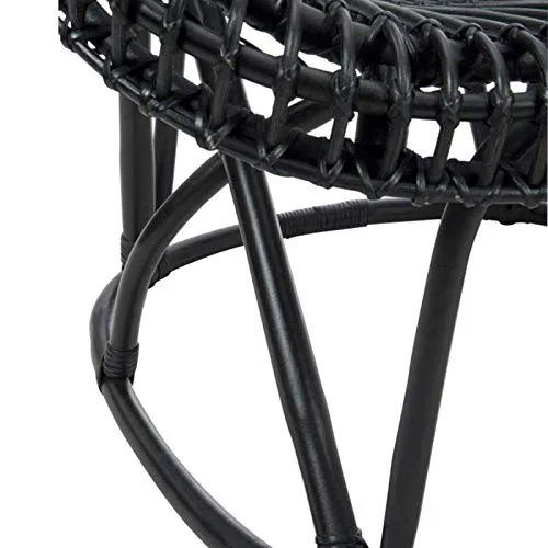 Paris Prix - Fauteuil Design en Rotin Margot 86cm Noir