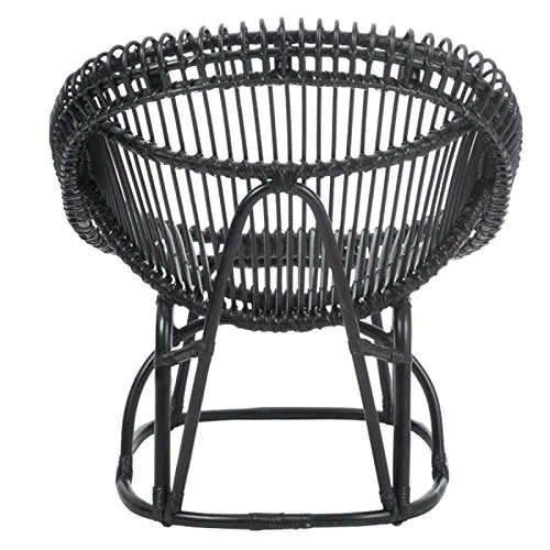 Paris Prix - Fauteuil Design en Rotin Margot 86cm Noir
