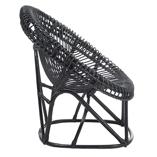 Paris Prix - Fauteuil Design en Rotin Margot 86cm Noir