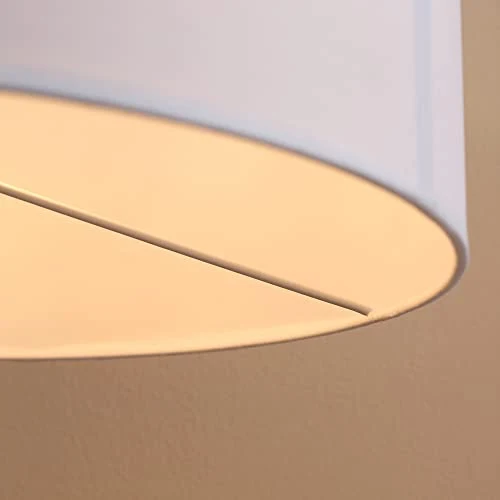 HOMCOM Lampadaire trépied style art déco 40 W max. H.144 cm piètement métal doré abat-jour polyester coton blanc