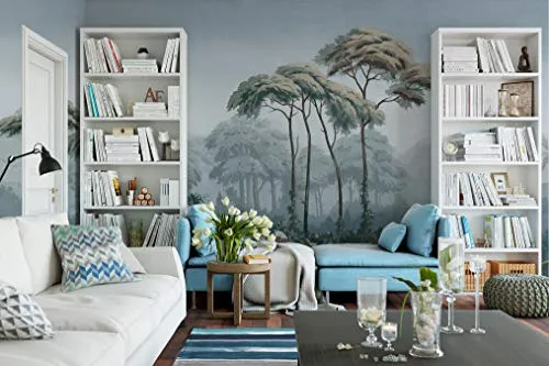 SILK ROAD EU Papier Peint Panoramique Soie, 356 × 250cm, Le Jardin Arrière du Palais, Largeur max 8m, pour Salon Chambre restaurant Chambre d’enfants Décoration Murale