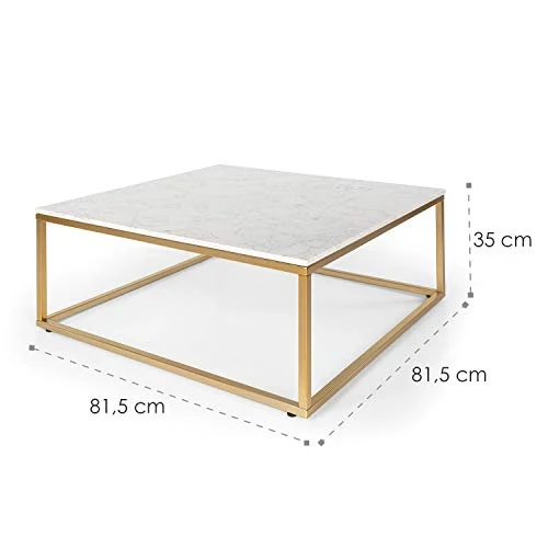 Besoa White Pearl II Table Basse 81,5x35 Or/Blanc