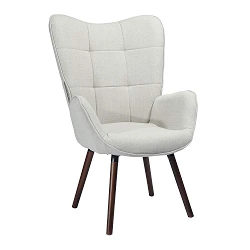 MEUBLE COSY Fauteuil Design Moderne Relax Salon Lounge Chair Salon, Tissu, Gris Et Foncé Hêtre, 68x74x106 cm