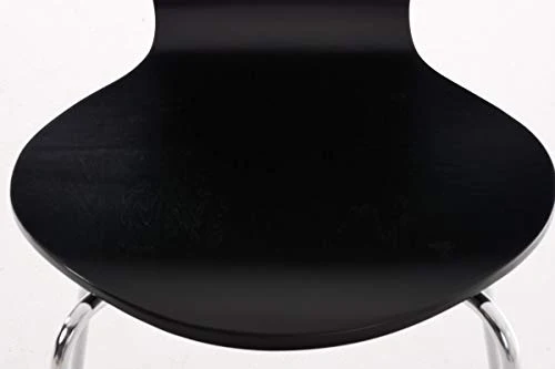 Chaise Empilable Calisto en Bois - Assise Ergonomique - Chaise de Salle d'Attente en Bois Chaise, Hauteur Assise 45 cm -Couleurs au Choix:, Couleur:Noir