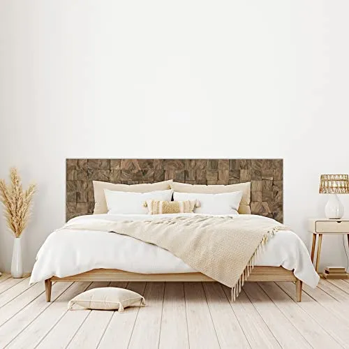 HOMN LIVING Tête de lit Mauro 200 cm, Imitation Bois, MDF avec imprimé réaliste, 200 cm (Largeur) 0,5 cm (Profondeur) 60 cm (Hauteur)
