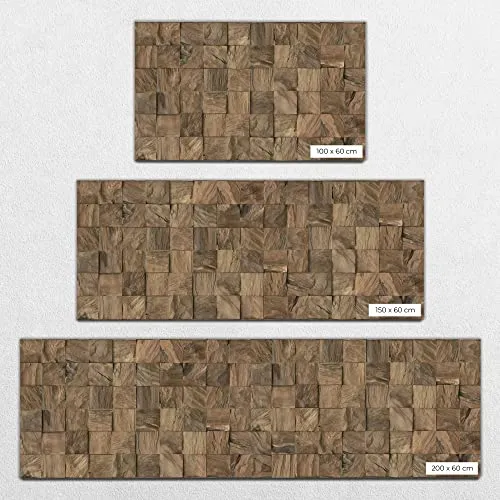 HOMN LIVING Tête de lit Mauro 200 cm, Imitation Bois, MDF avec imprimé réaliste, 200 cm (Largeur) 0,5 cm (Profondeur) 60 cm (Hauteur)