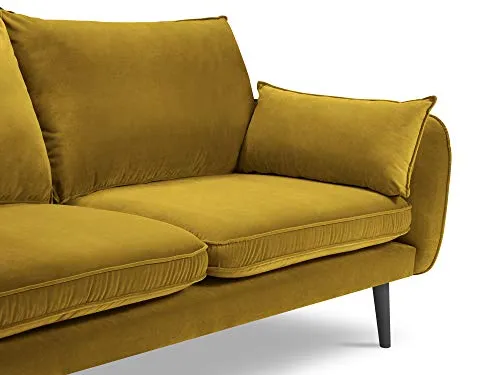 Canapé Velours, Lento, 2 Places, Jaune, 158x100x90